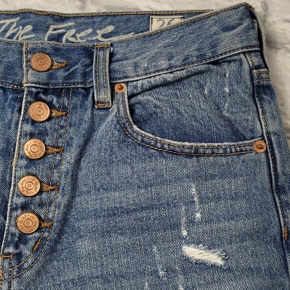 We the Free Jeans size 26 Regular High Rise Destroyed Exposed Copper Button Fly - Picture 15 of 16